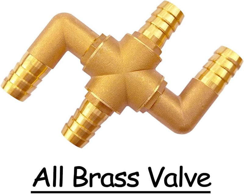 Uenede Solid Brass 3/4 Inch Heater Control Valve, Car Heater Air Conditioning Ball Valve with Switch 3/4" Hose Barb Automotive Heater Bypass Valve Fitting - Image 5